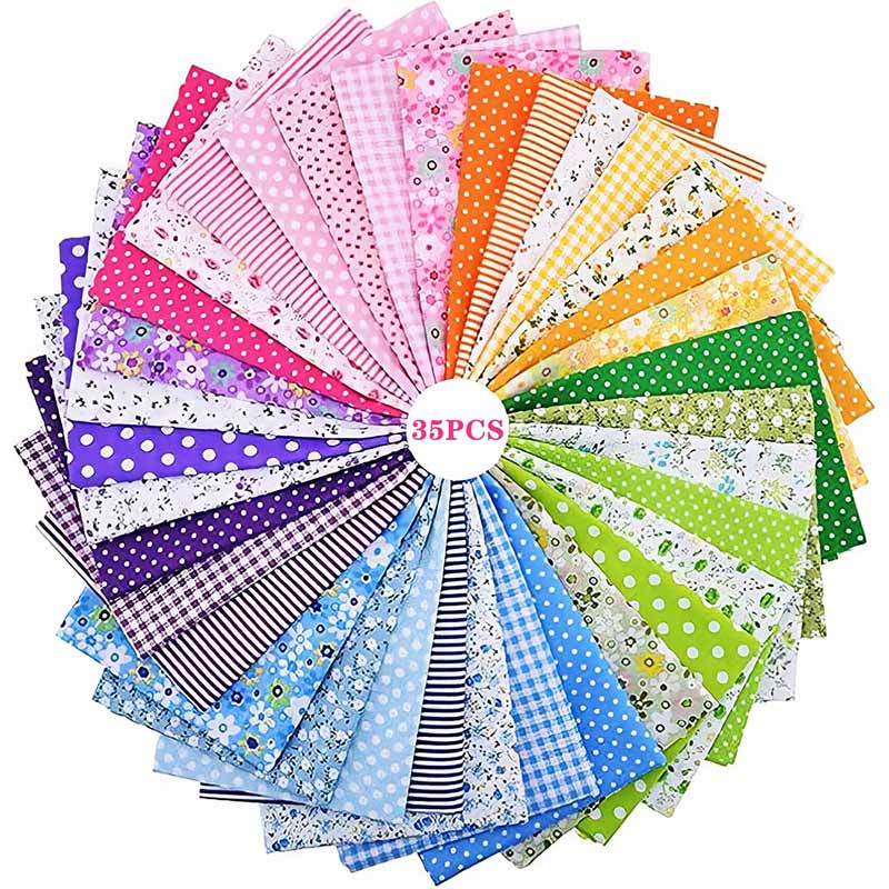 <50% OFF>9.8" Fabric Squares, 35-Piece Set