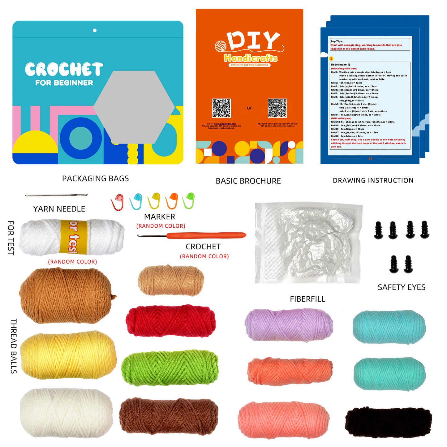 All-in-One Crochet Starter Kit, 3-Puppy Set, Beginner-Friendly DIY Craft Set