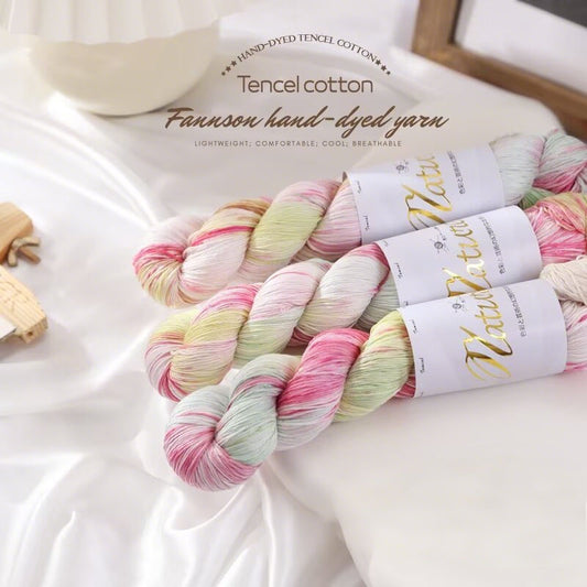 Pink ombre hand-dyed yarn skeins