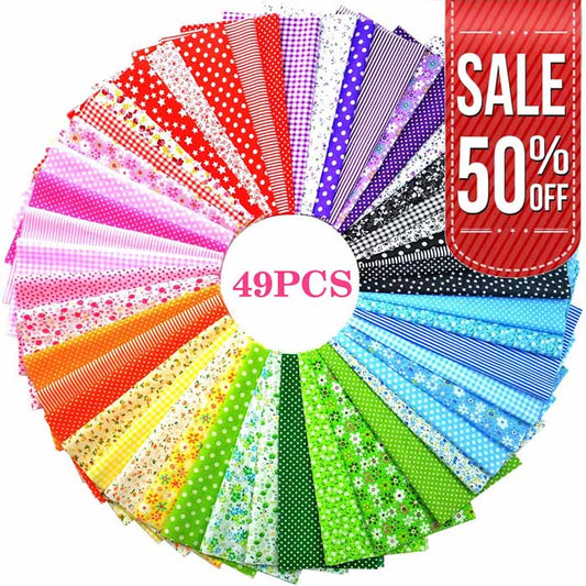 <50% OFF>9.8" Fabric Squares, 49-Piece Set