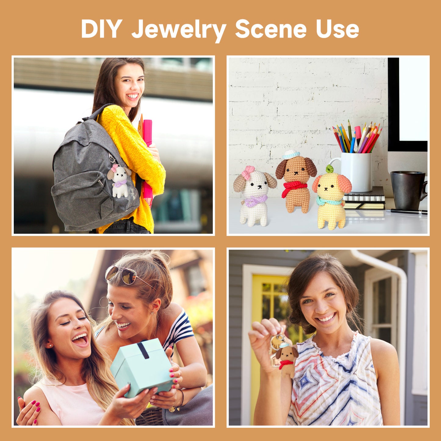 All-in-One Crochet Starter Kit, 3-Puppy Set, Beginner-Friendly DIY Craft Set