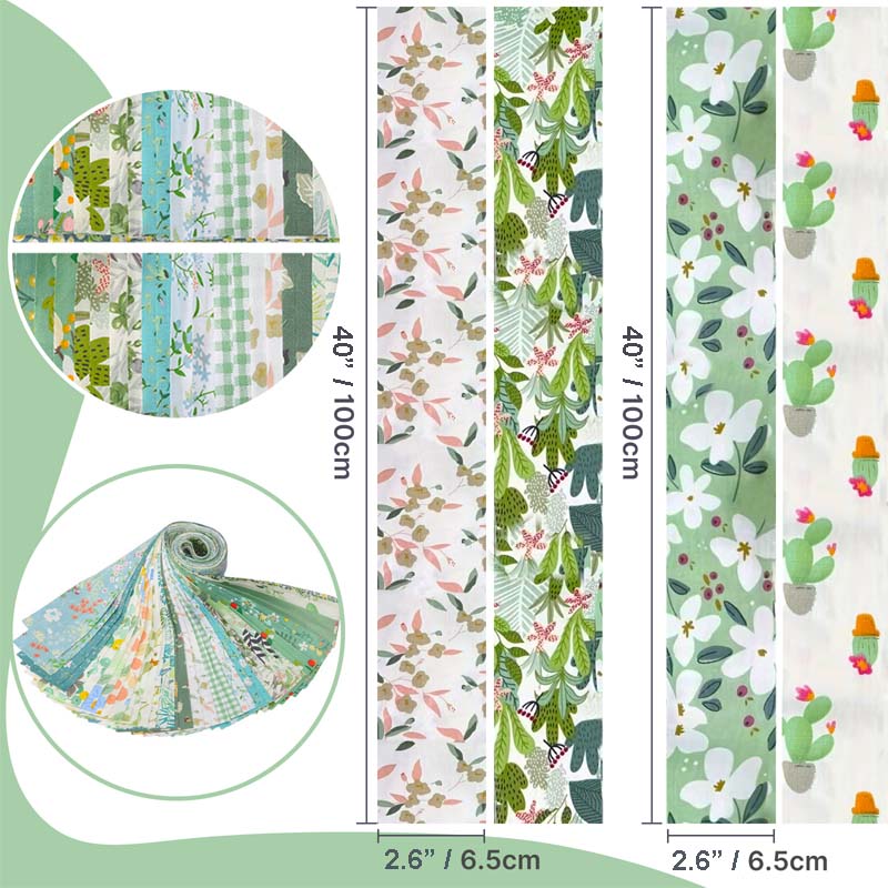 Size of Jade Green Precut Fabric Rolls