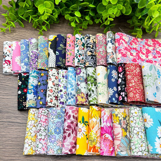 Jelly Roll Fabric Strips - 2.6 Inch Cotton Fabric, 40-piece Set, Hawaiian Floral
