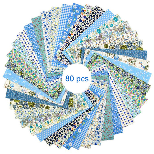 Jelly Roll Fabric Strips - 2.6 Inch Cotton Fabric, 80-piece Set, Blue