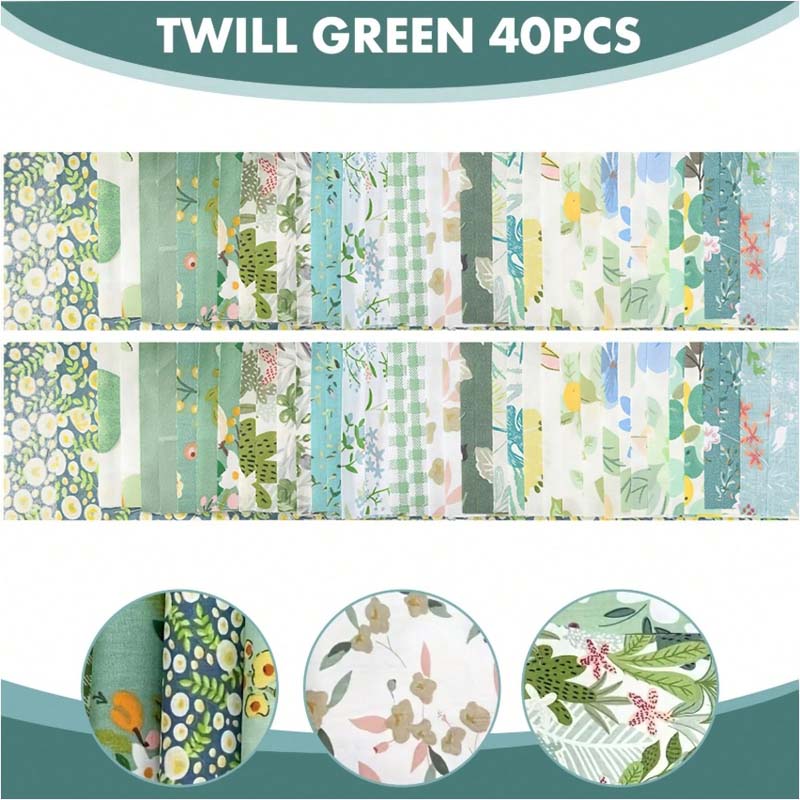 One roll of jade green precut fabric contains 40 pieces